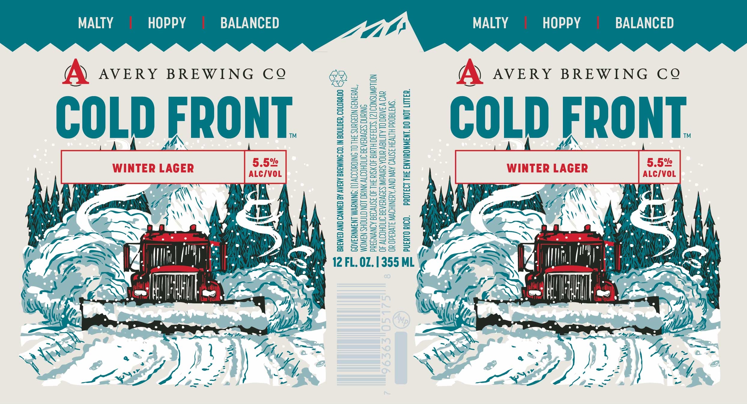 TABC label artwork for Avery Brewing Co. Cold Front