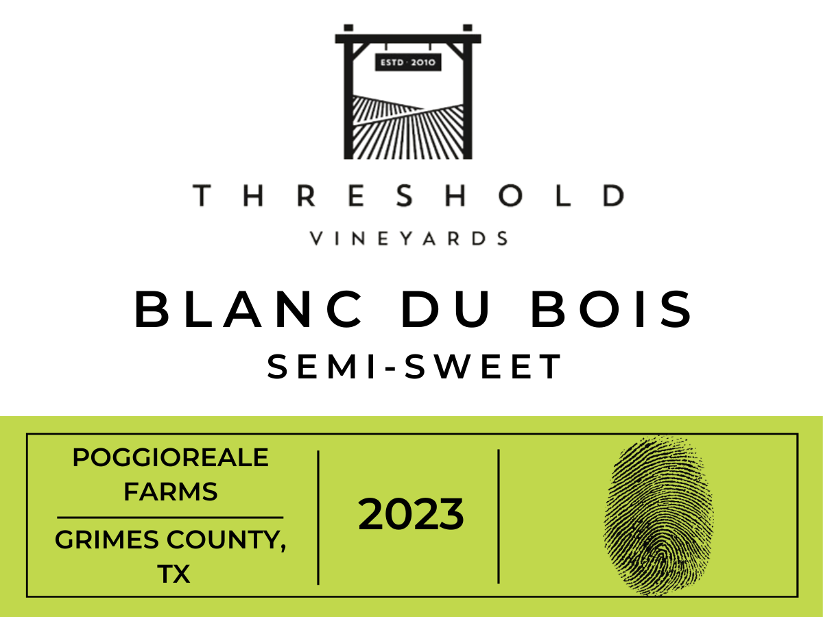 TABC label artwork for THRESHOLD VINEYARDS BLANC DU BOIS