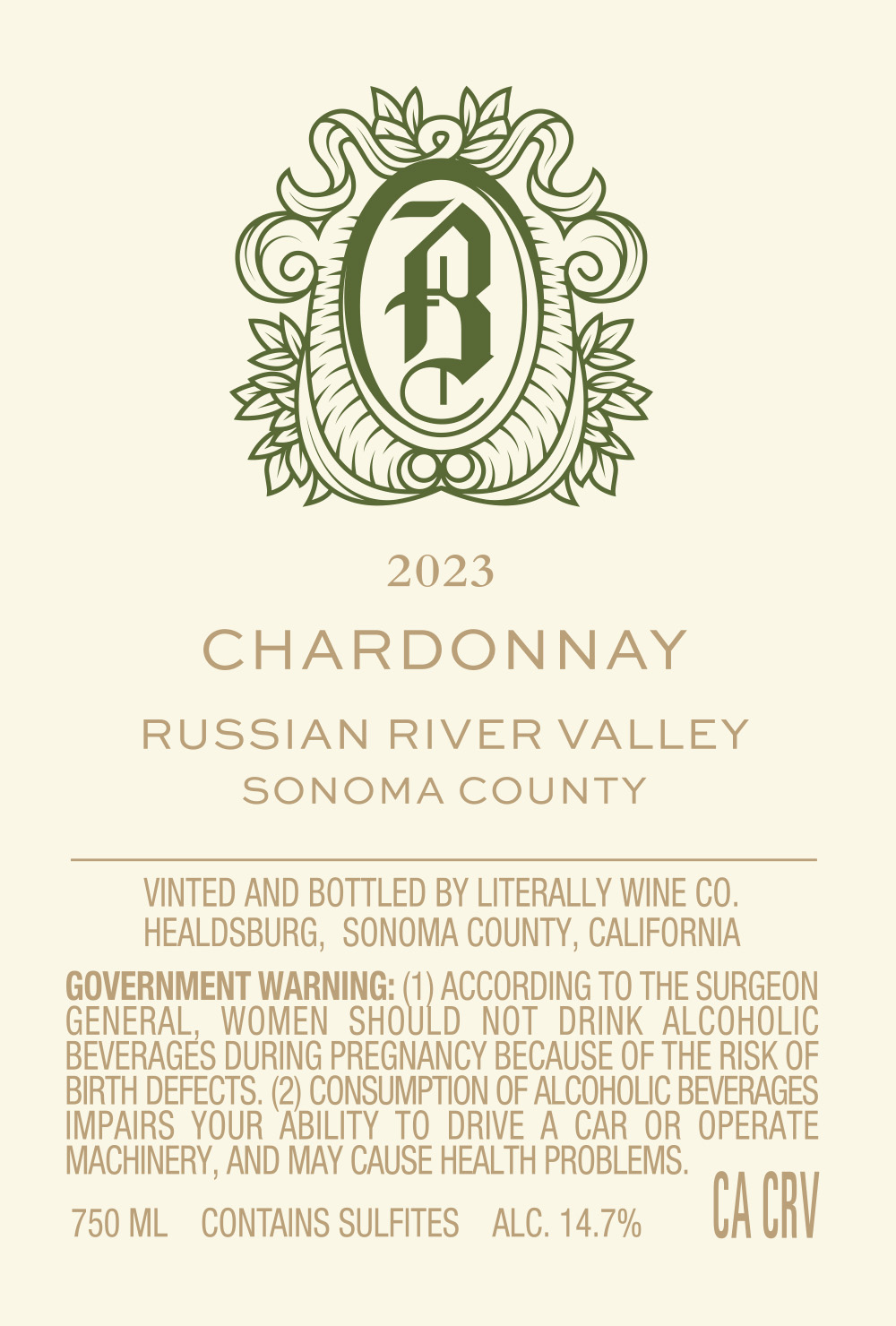 TABC label artwork for THE BRIAR CLUB CHARDONNAY