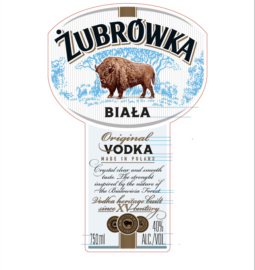 TABC label artwork for Zubrowka Biala Original Vodka