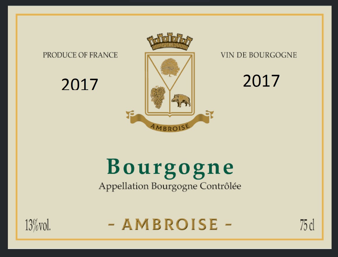 TABC label artwork for AMBROISE Bourgogne Chardonnay 2022