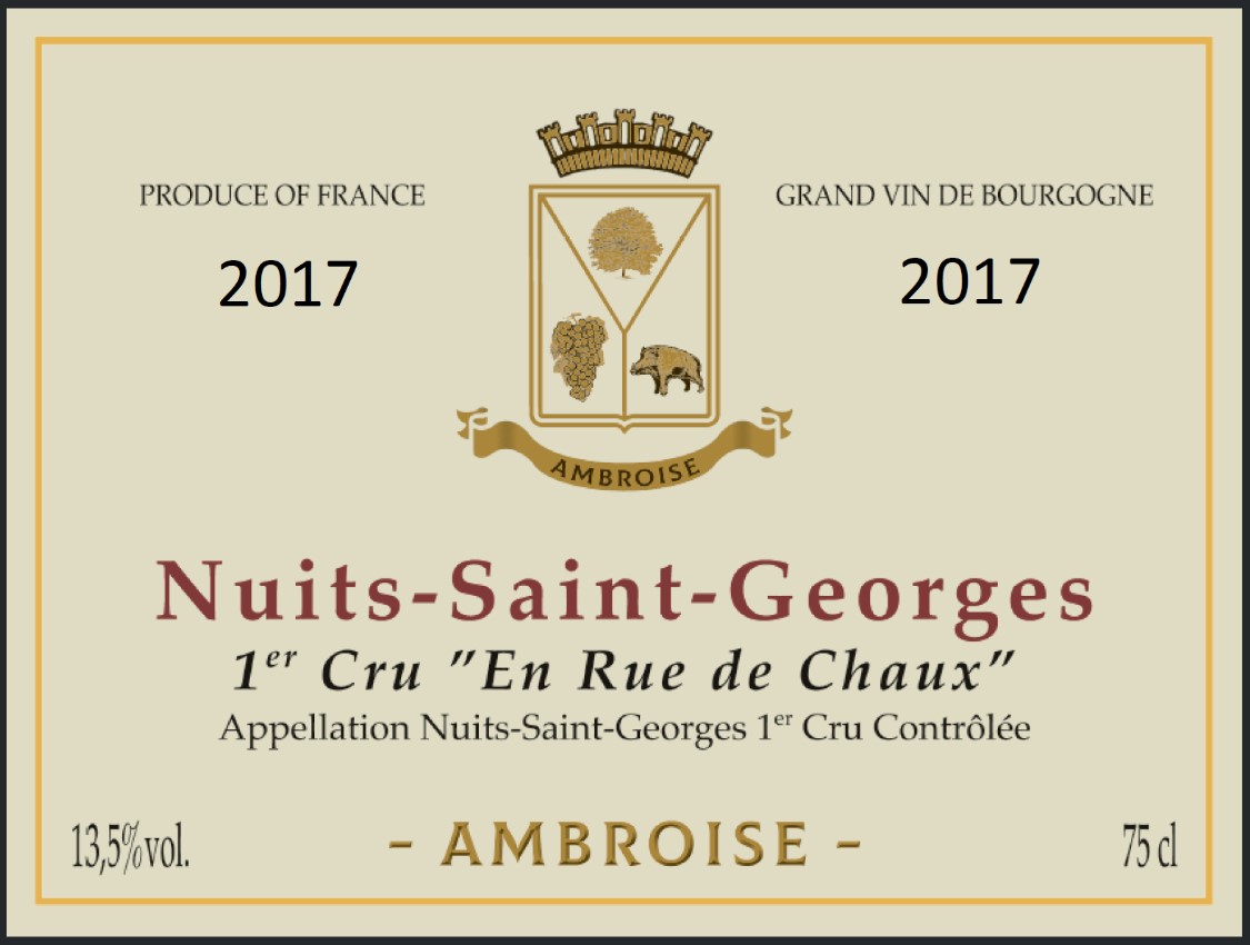 TABC label artwork for AMBROISE Nuits-Saint-Georges 1er Cru En Rue de 2022