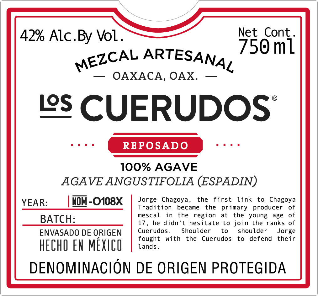 TABC label artwork for Los Cuerudos Reposado