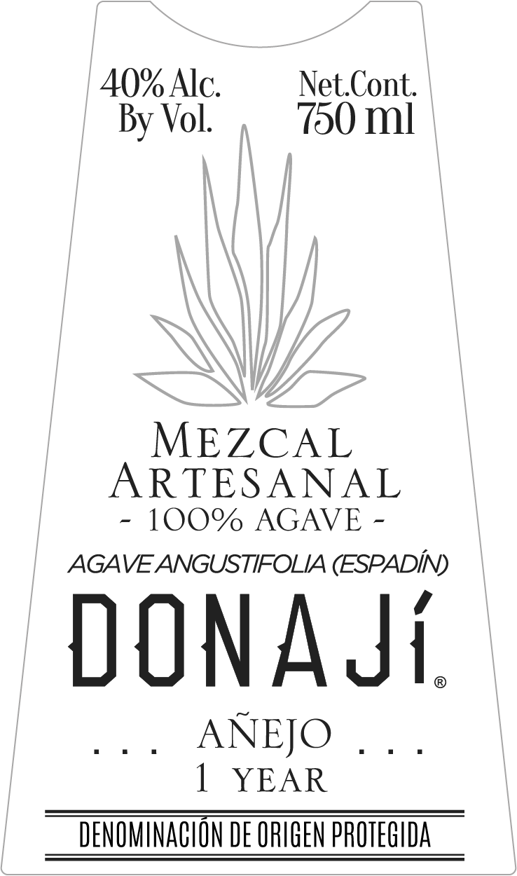 TABC label artwork for Donaji Añejo