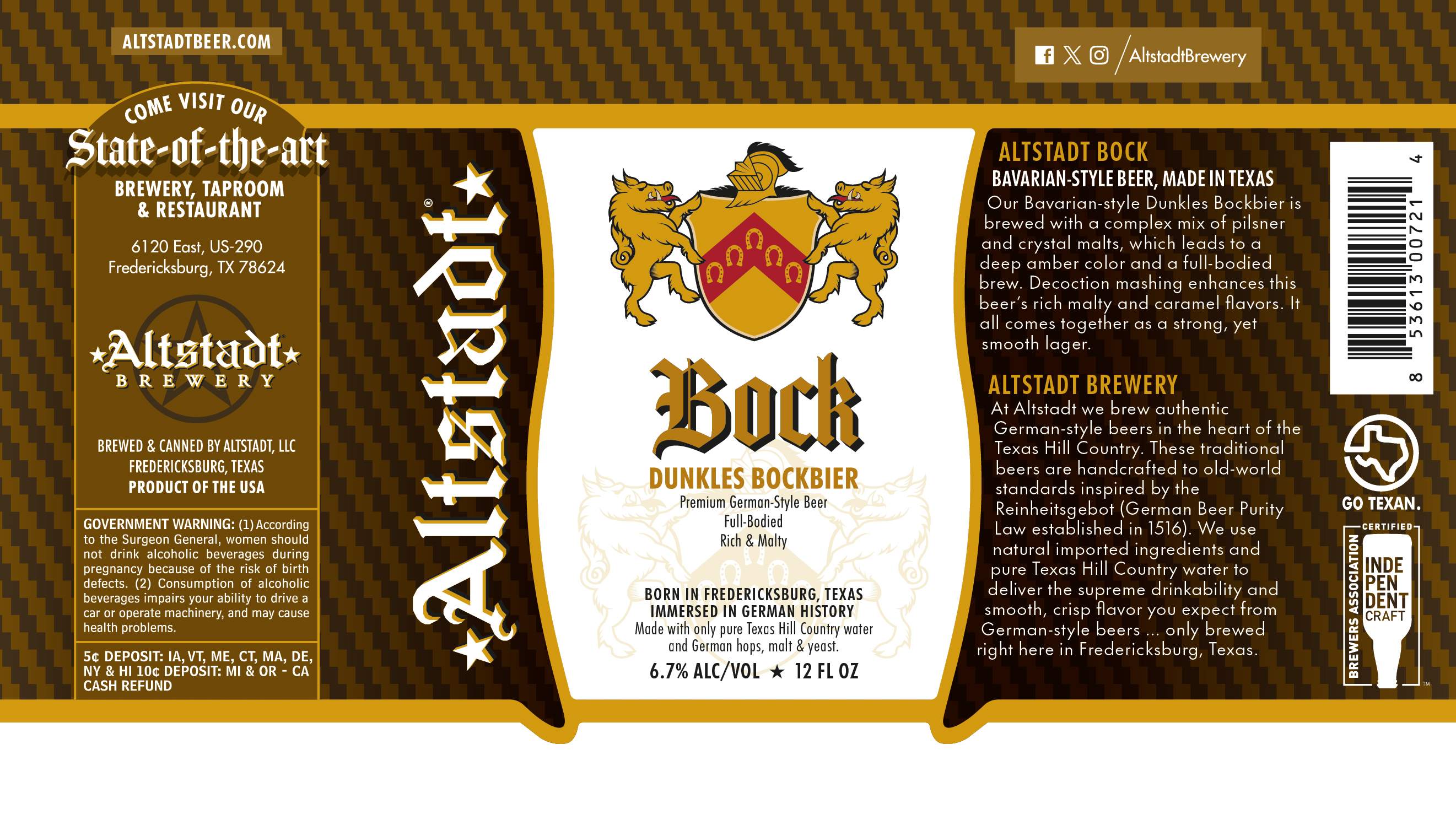 TABC label artwork for BOCK DUNKLES BOCKBIER