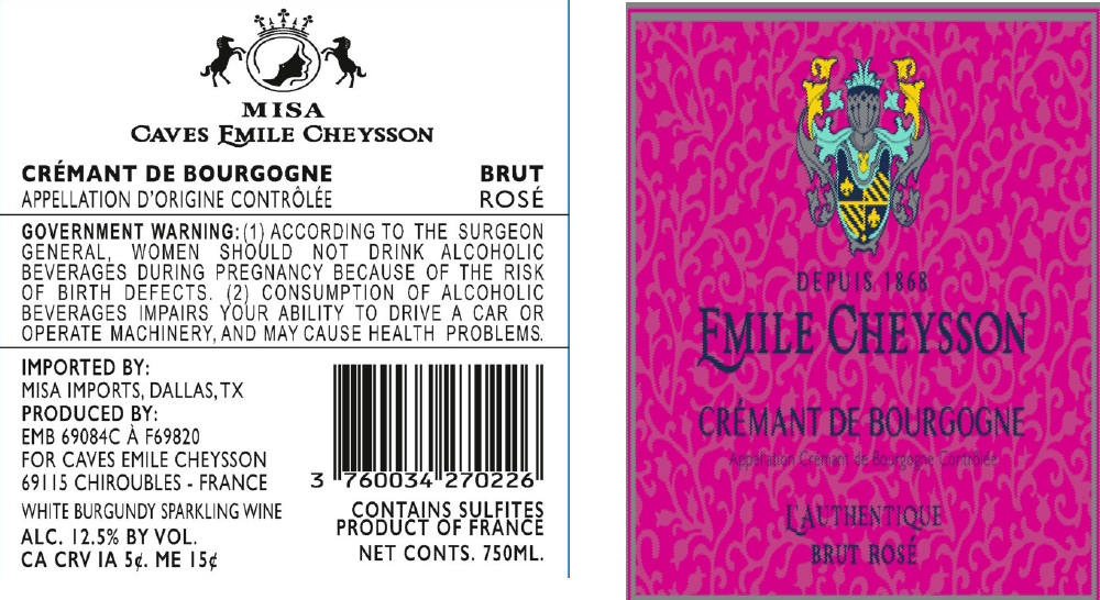TABC label artwork for EMILE CHEYSSON L'AUTHENTIQUE BRUT ROSE