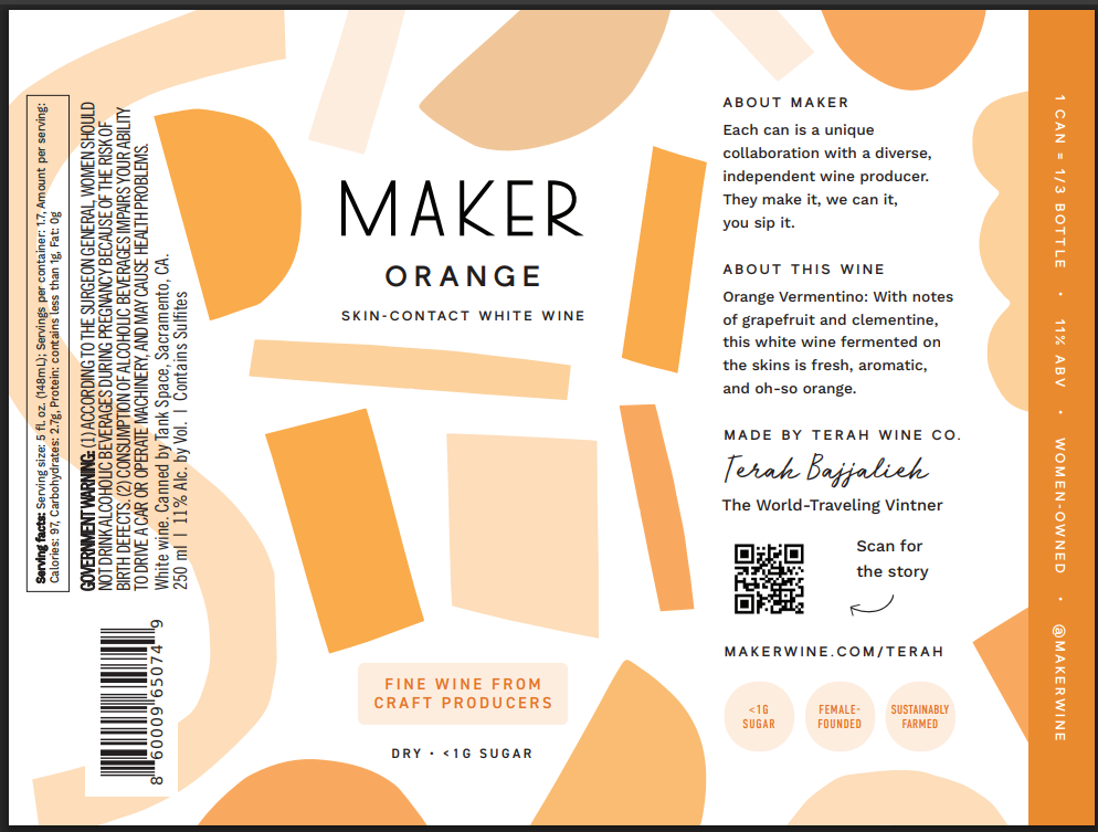 TABC label artwork for MAKER TABLE ORANGE SKIN-CONTACT WHITE WINE