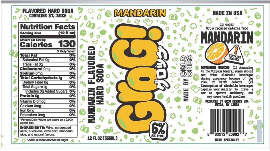 TABC label artwork for Grog Drinks Mandarin