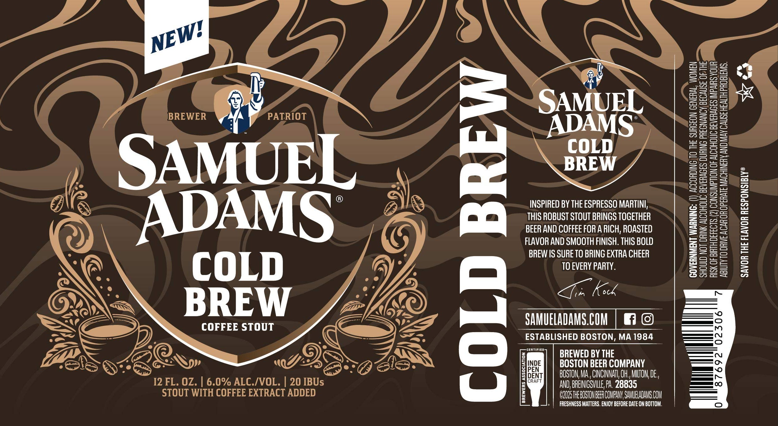 TABC label artwork for Samuel Adams Cold Brew Coffee Stout
