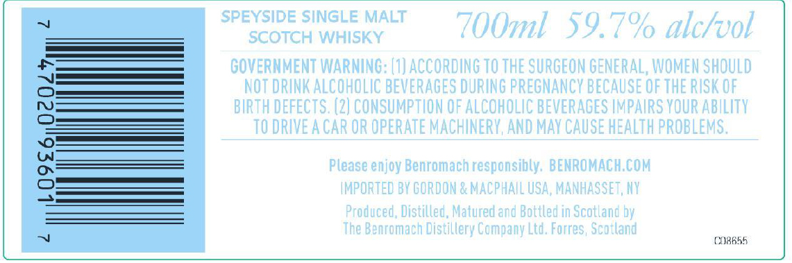TABC label artwork for Benromach Cask Strength 9Yr