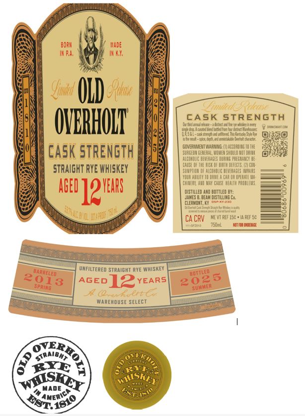 TABC label artwork for Old Overholt Extra Aged Cask Strength