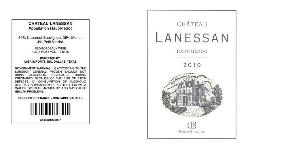 TABC label artwork for CHATEAU LANESSAN HAUT MEDOC