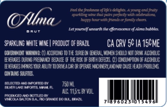 TABC label artwork for Alma Brut Sparkling Wine