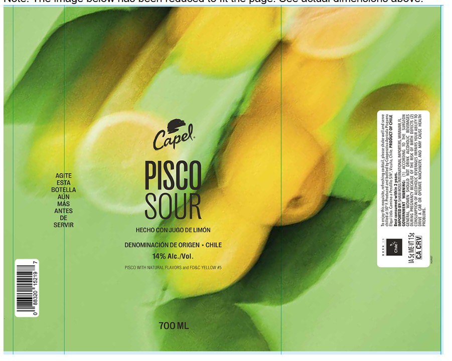 TABC label artwork for Capel Pisco Sour