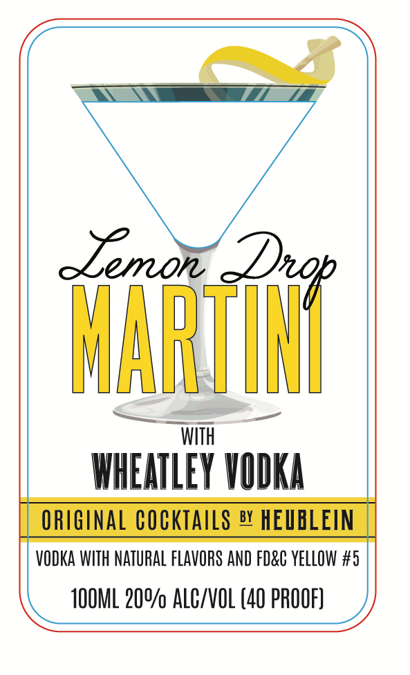 TABC label artwork for Original Cocktails by Heublein Lemon Drop Martini 100ml