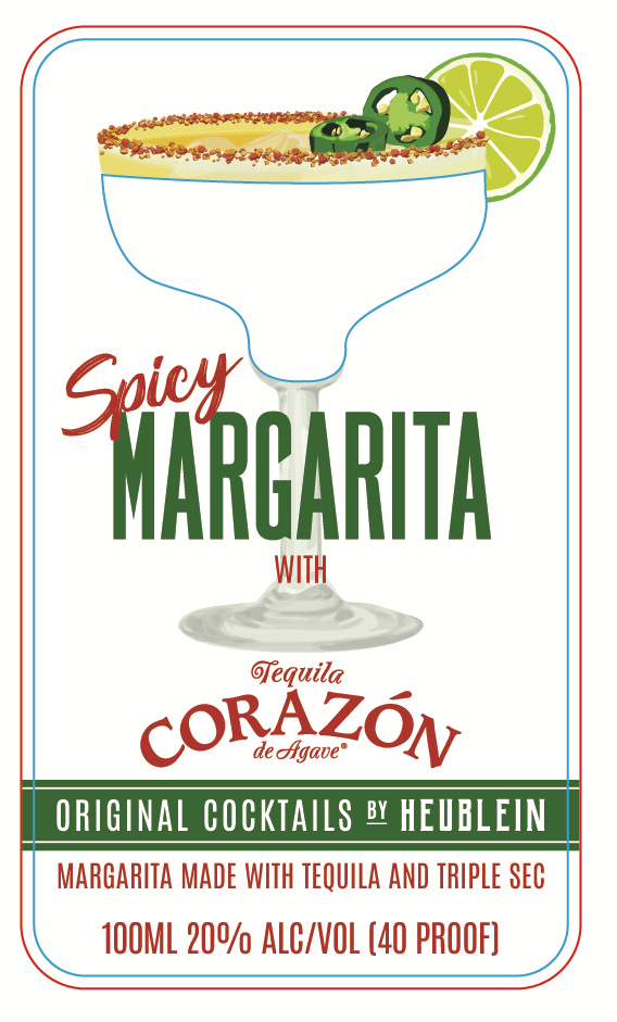 TABC label artwork for Original Cocktails by Heublein Spicy Margarita 100ml