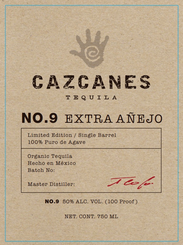 TABC label artwork for Cazcanes Tequila No.9 Extra Anejo