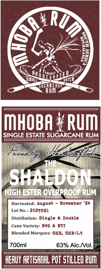 TABC label artwork for Mhoba Rum Single Estate Sugarcane The Shaldon
