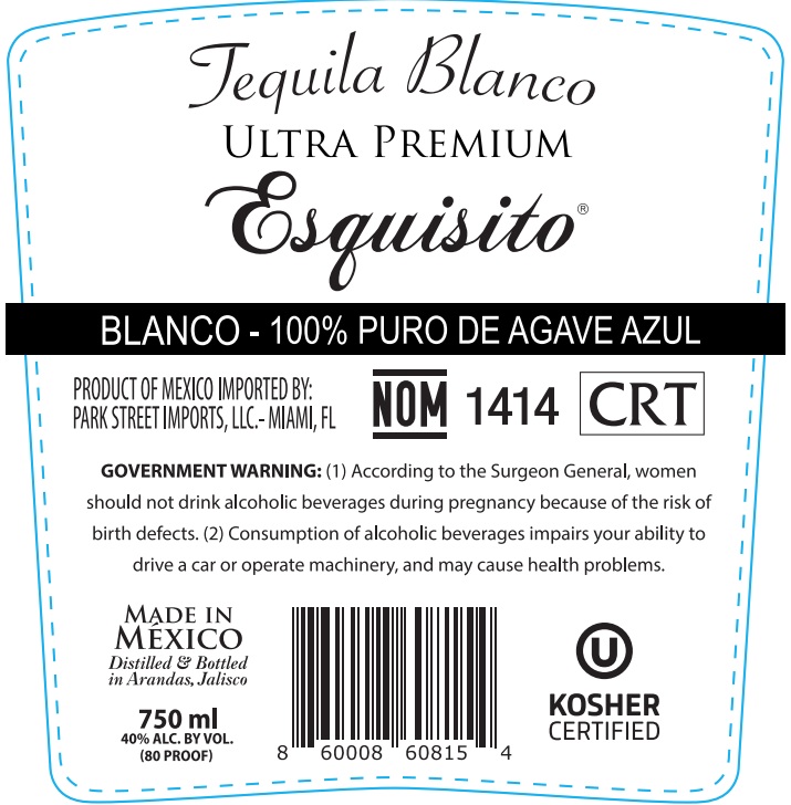 TABC label artwork for Esquisito Tequila Blanco Ultra Premium