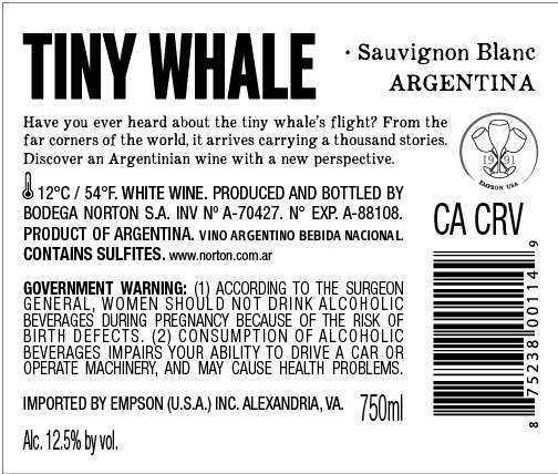 TABC label artwork for NORTON TINY WHALE SAUVIGNON BLANC
