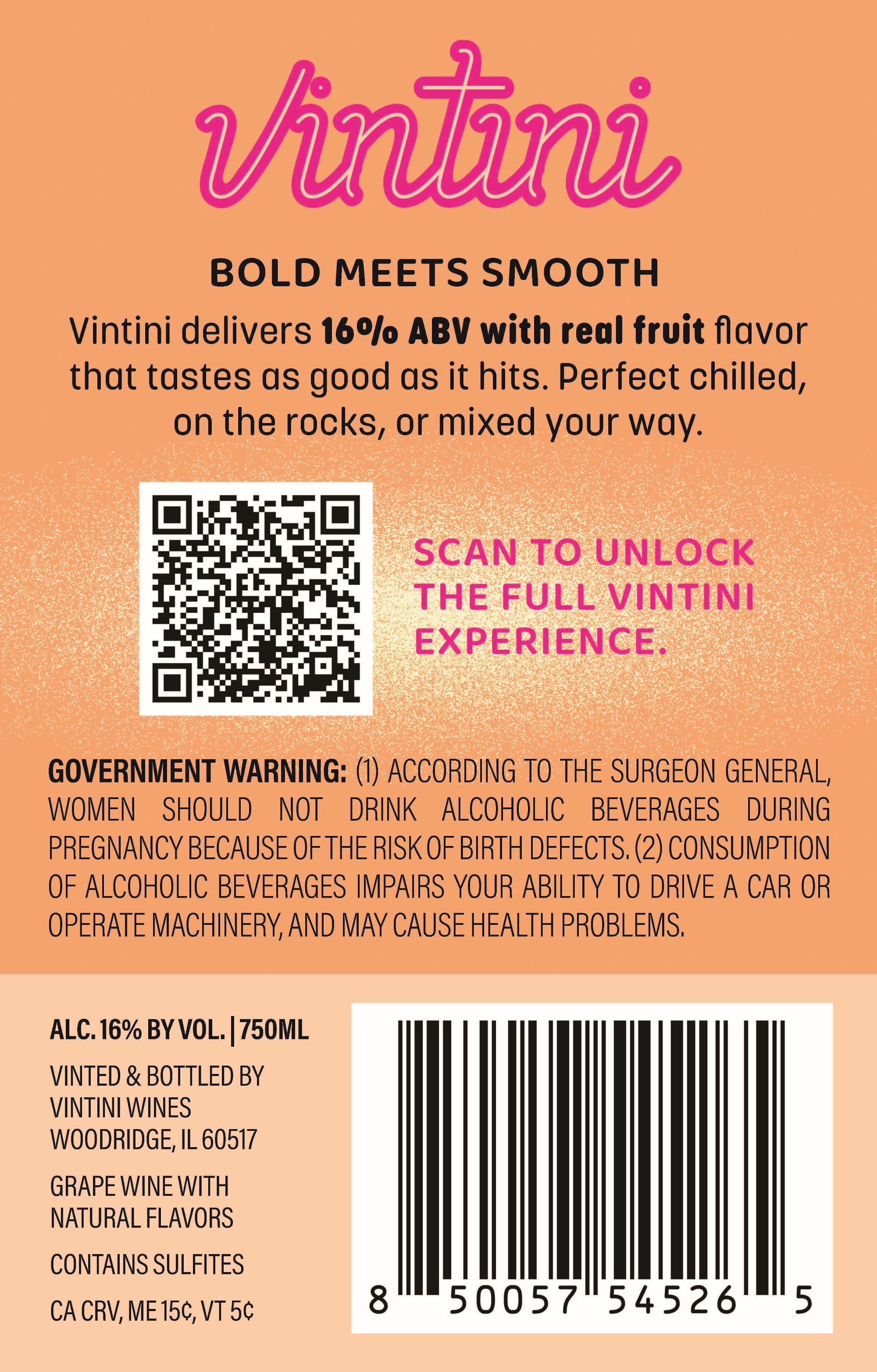 TABC label artwork for Vintini Spicy Peach Dessert Flavored Wine (25CH54)