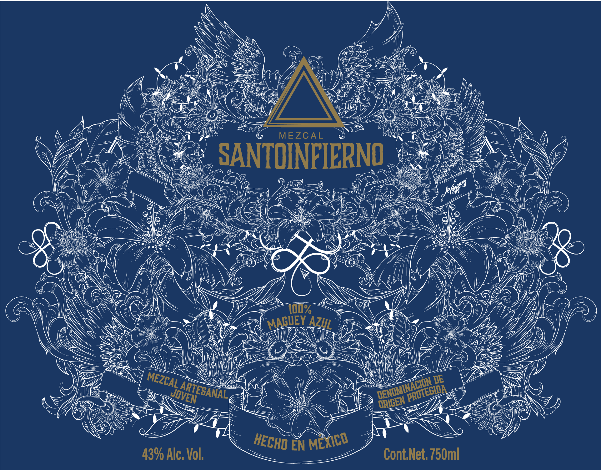 TABC label artwork for SANTOINFIERNO MAGUEY AZUL