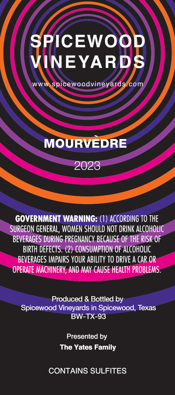 TABC label artwork for Mourvedre