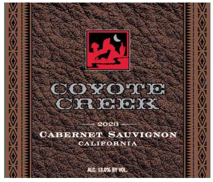 TABC label artwork for Coyote Creek Cabernet Sauvignon California