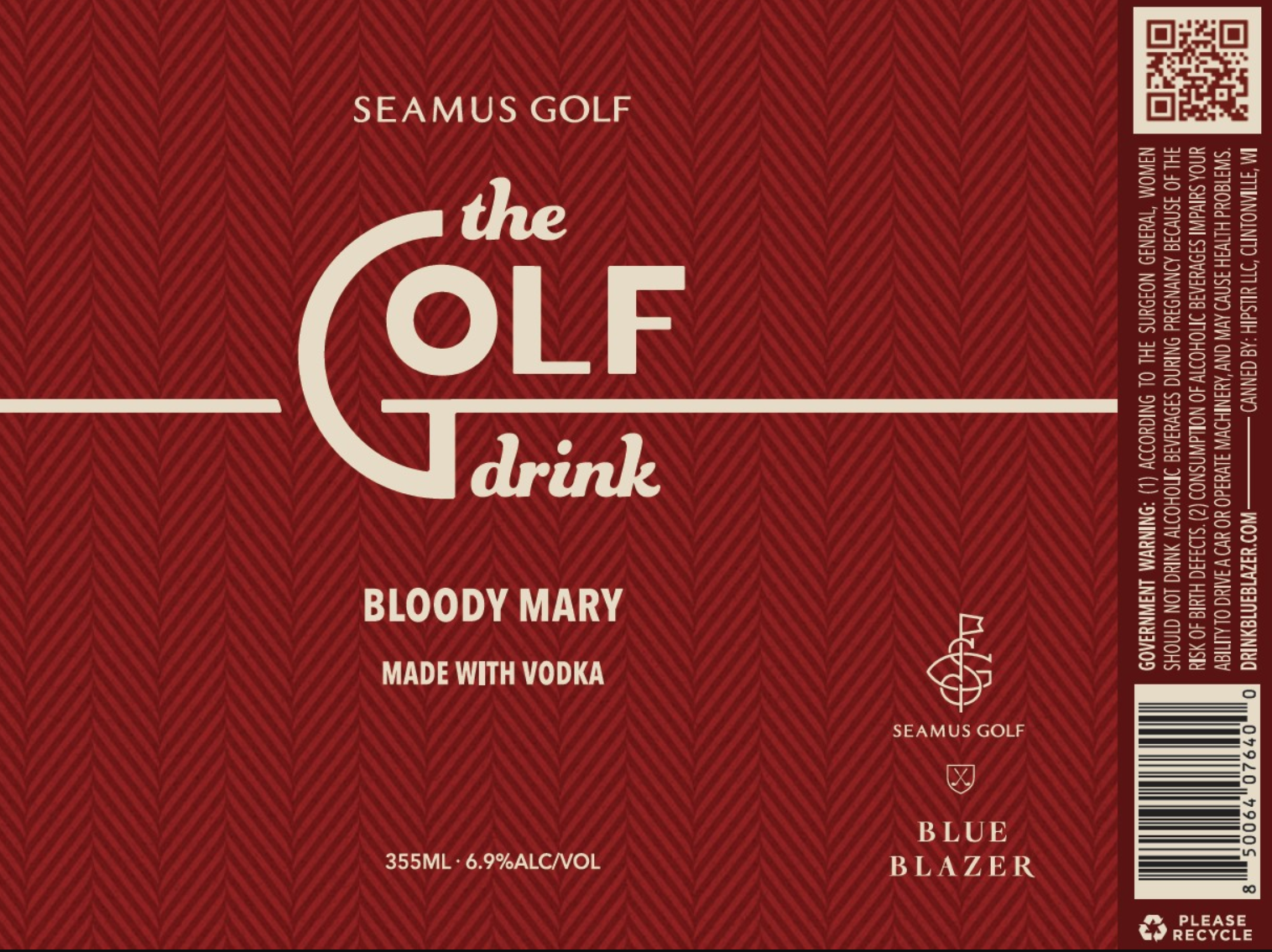 TABC label artwork for THE GOLF DRINK BLOODY MARY