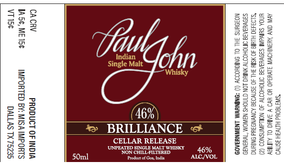 TABC label artwork for PAUL JOHN BRILLIANCE CELLAR RELEASE