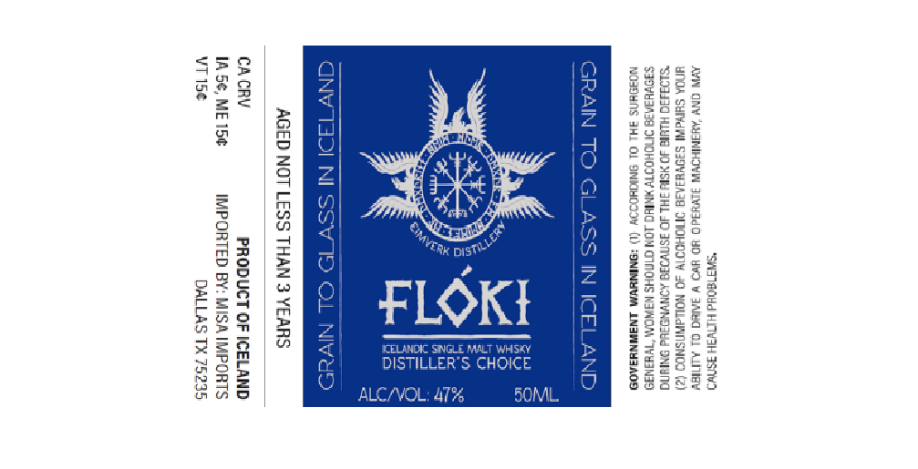 TABC label artwork for FLOKI EIMVERK DISTILLERY