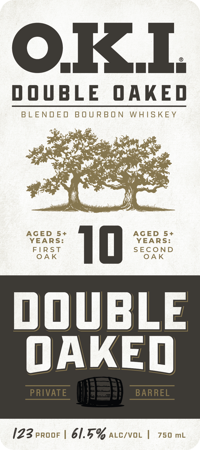 TABC label artwork for O.K.I. Double Oaked Single Barrel 10