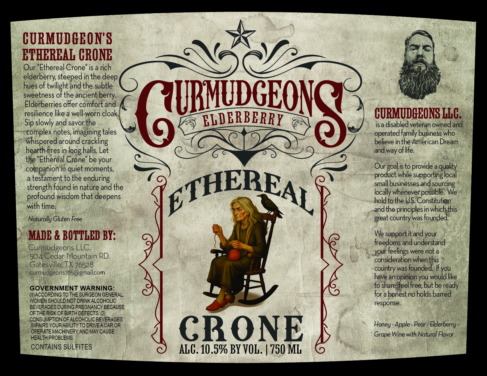 TABC label artwork for Cyrnybgeibs Elderberry Ethereal Crone