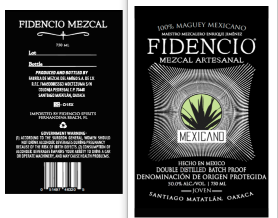 TABC label artwork for Fidencio Mezcal Mexicano