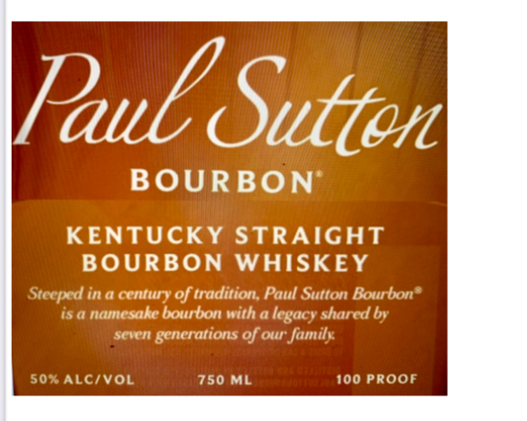 TABC label artwork for Paul Sutton Bourbon