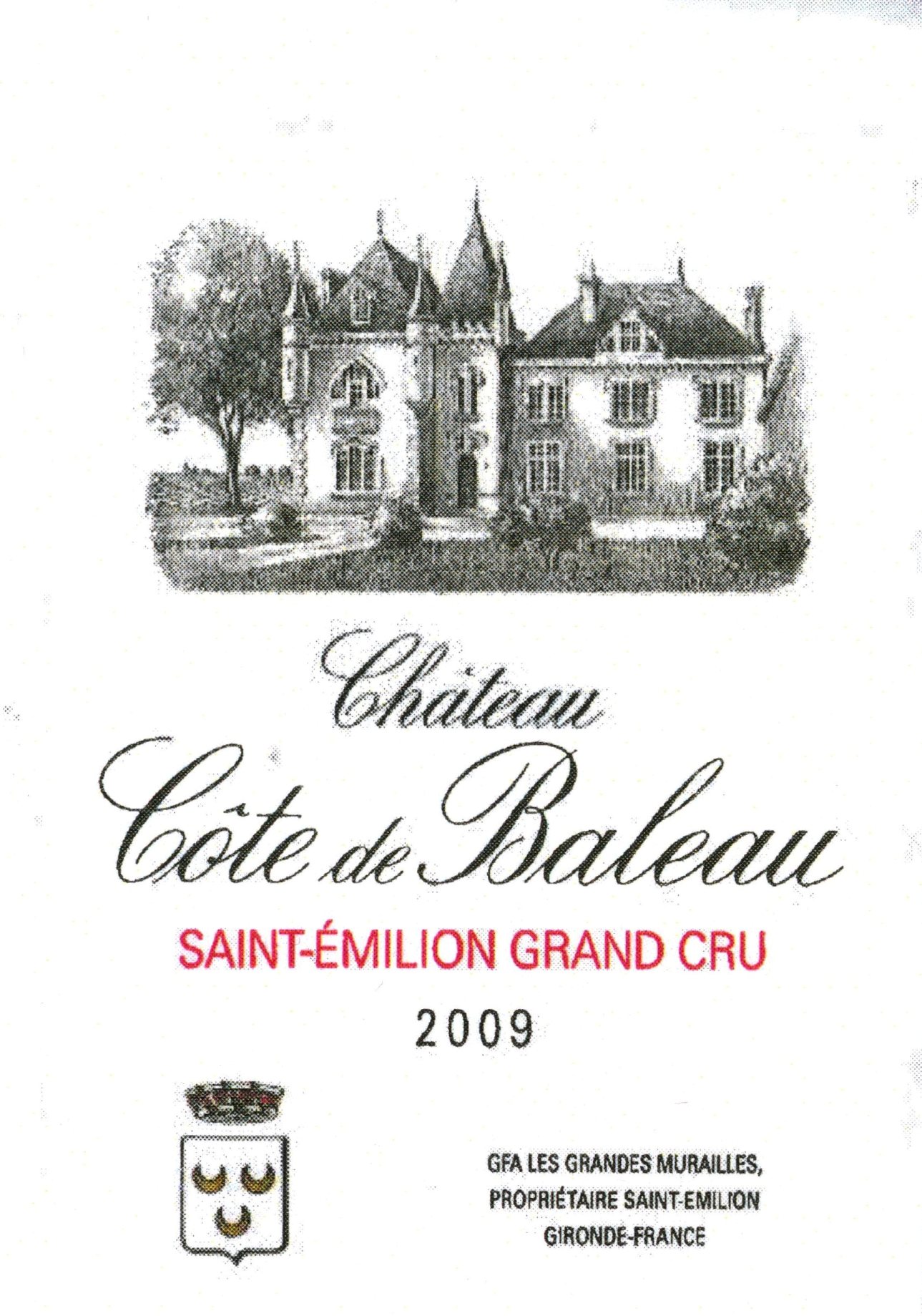 TABC label artwork for Chateau Cote de Baleau