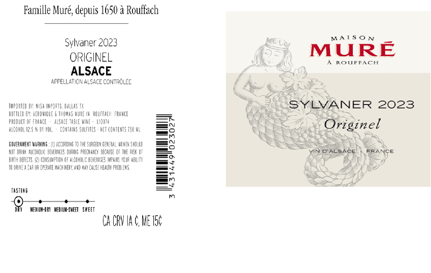 TABC label artwork for FAMILLE MURE SYLVANER ORIGINEL