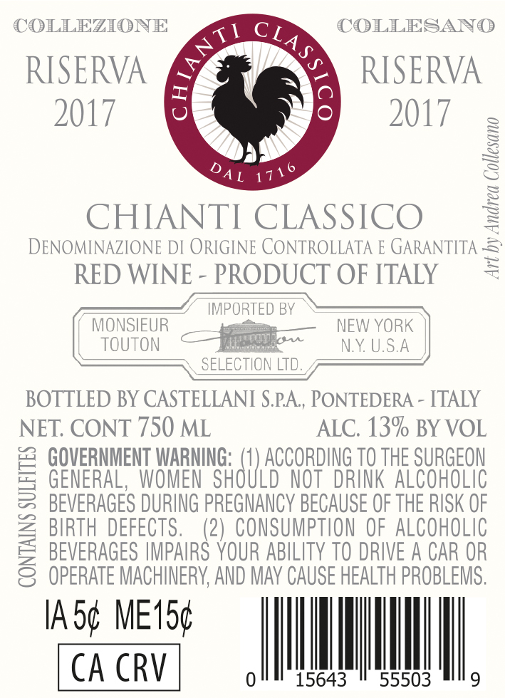 TABC label artwork for FAMIGLIA CASTELLANI