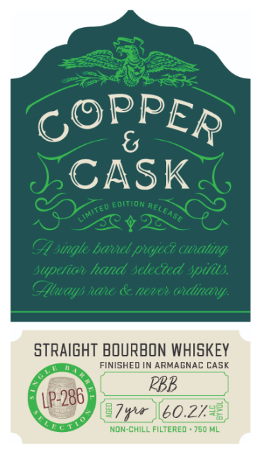 TABC label artwork for Copper & Cask LP-286 Armagnac Finish