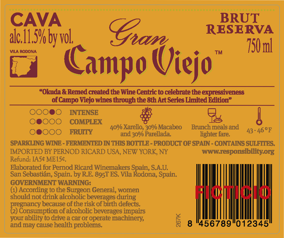 TABC label artwork for Campo Viejo Reserva Artist Series
