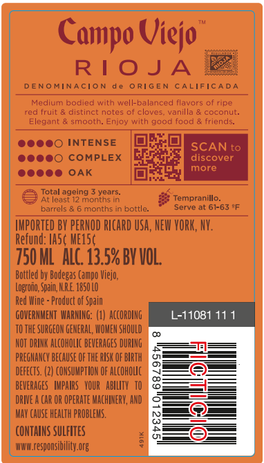 TABC label artwork for Campo Viejo Reserva