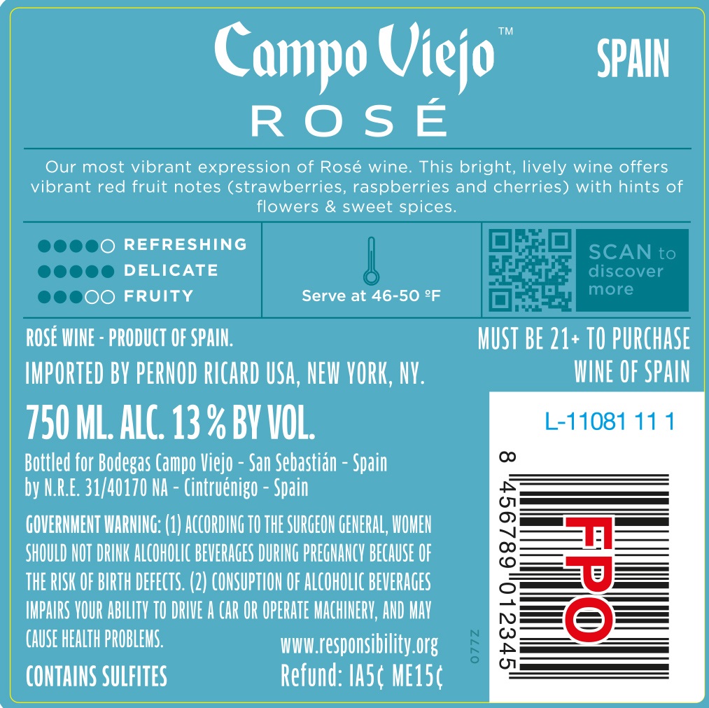 TABC label artwork for Campo Viejo Rose Still