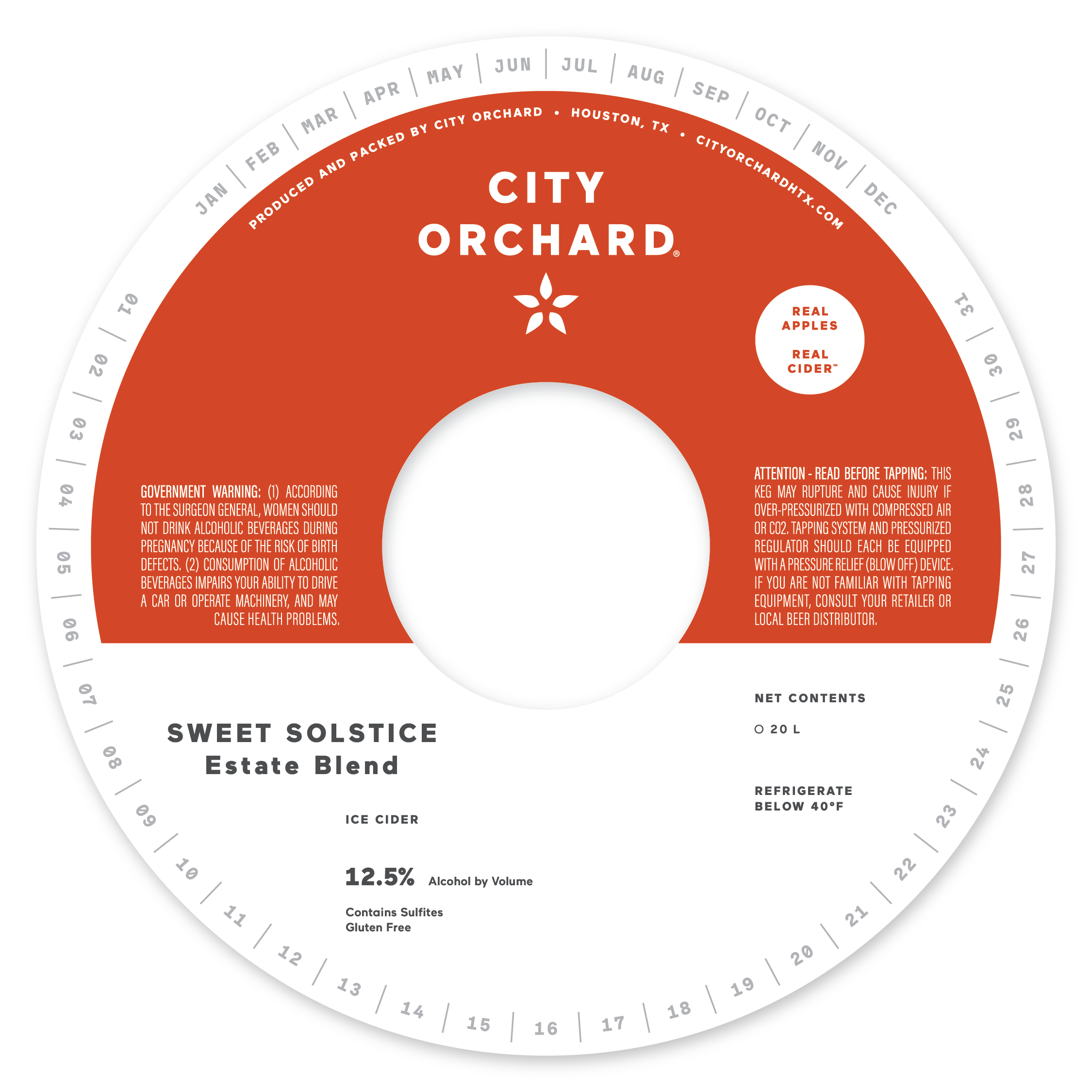 TABC label artwork for City Orchard Sweet Solstice Estate Blend (Keg)
