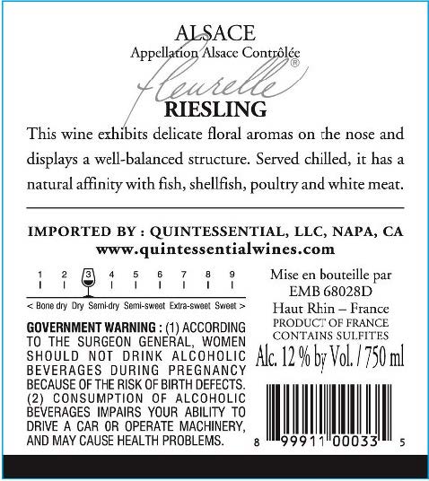 TABC label artwork for Fleurelle Riesling Vin D'Alsace