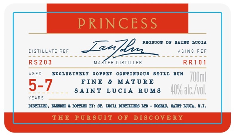 TABC label artwork for Admiral's Rum Princess Aged 5-7 Years