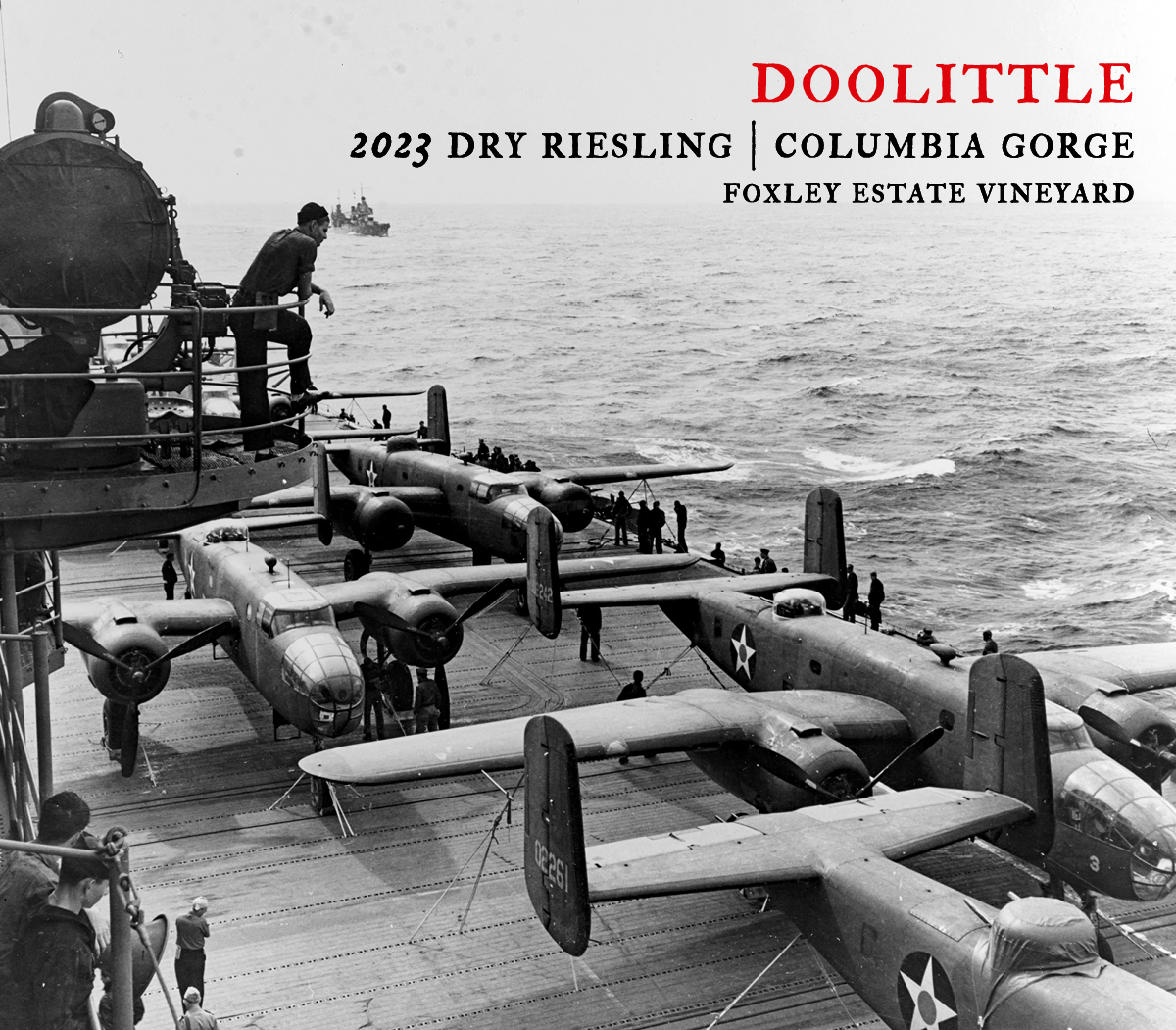 TABC label artwork for Dauntless Wine Co Riesling, Doolittle, Columbia Gorge, Washington
