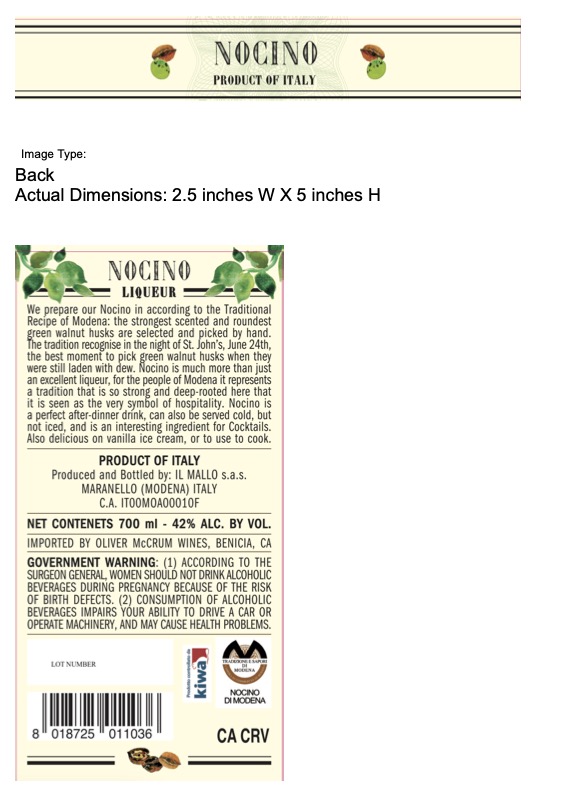TABC label artwork for IL MALLO NOCINO