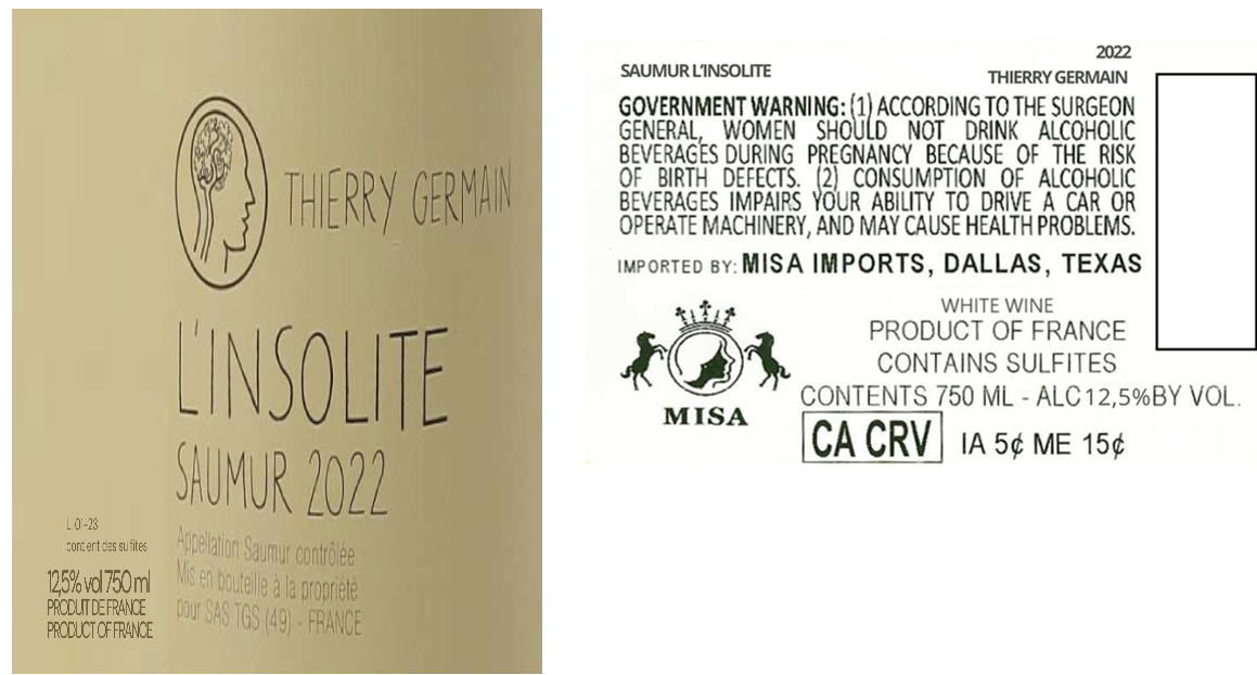 TABC label artwork for THIERRY GERMAIN L'INSOLITE