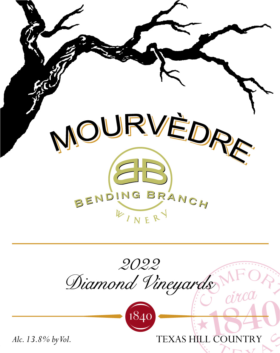 TABC label artwork for BBW Mourvedre, Diamond Vineyards