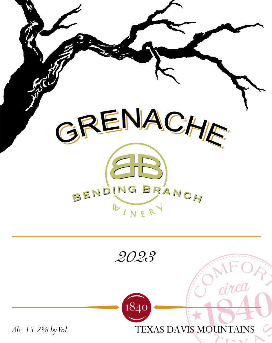 TABC label artwork for BBW Grenache, Davis Mountains